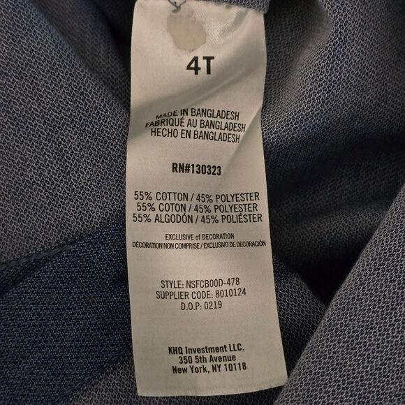 Nautica Boys 4T Blue Chambray Colorblock Short Sleeve Collared Button-Up Shirt - Picture 12 of 13